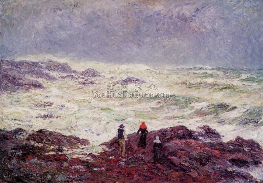 Rough Weather at Raguenez, near Pont Aven - 亨利·莫雷